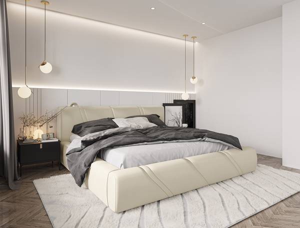 Polsterbett Chalves mit Bettkasten Beige - Microfaser - 220 x 95 x 242 cm
