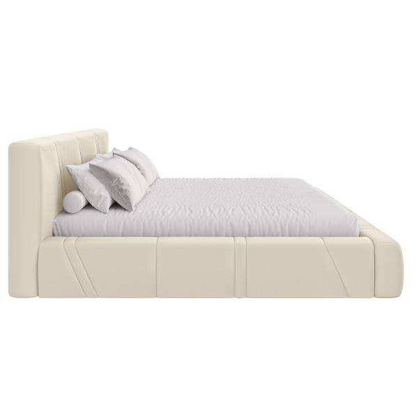 Polsterbett Chalves mit Bettkasten Beige - Microfaser - 220 x 95 x 242 cm