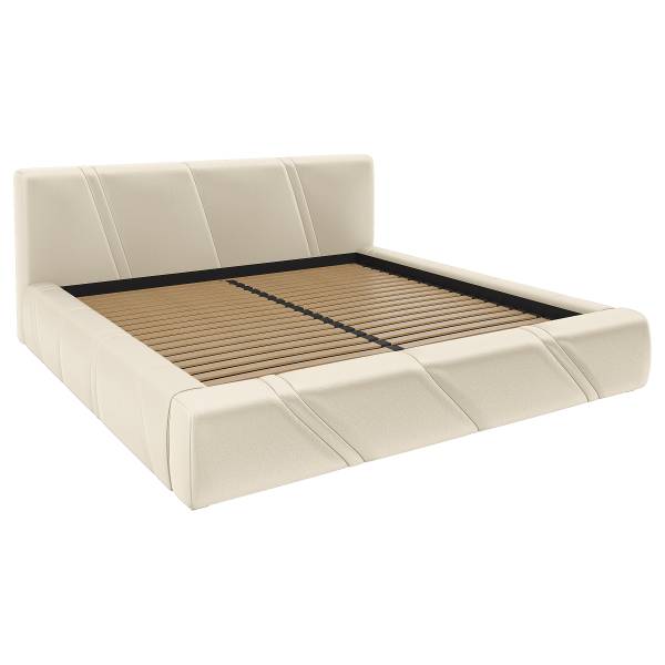 Polsterbett Chalves mit Bettkasten Beige - Microfaser - 220 x 95 x 242 cm