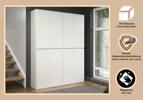 Garderobenschrank Nevada Weiß - Breite: 148 cm