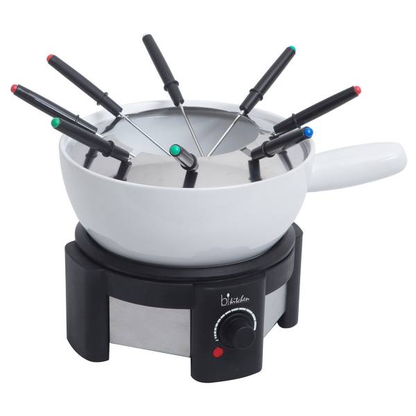 Fondue-Set Fondue 200 Keramik / Gusseisen - Schwarz / Weiß