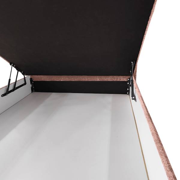 Boxspringbett Ascura mit Bettkasten Chenille Behati: Rosé - 140 x 200cm