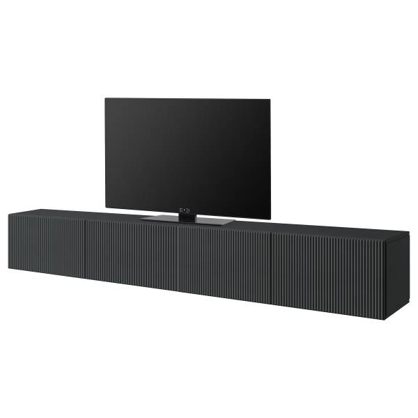 Massives Hänge-TV-Lowboard SKAO Anthrazit - Breite: 200 cm