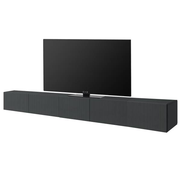 Massives Hänge-TV-Lowboard SKAO Anthrazit - Breite: 250 cm