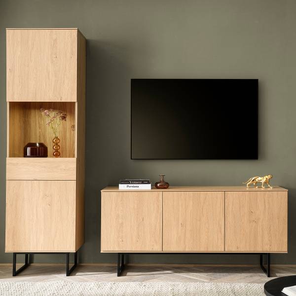 Wohnkombi Mavony 2-teilig mit Vitrine Breite: 223 cm