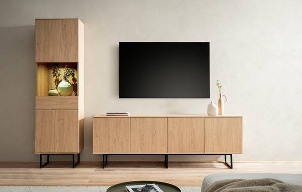 Standvitrine Mavony Eiche Dekor
