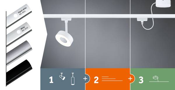 Plafonnier LED Urail Zelos Aluminium - Blanc - 1 flamme