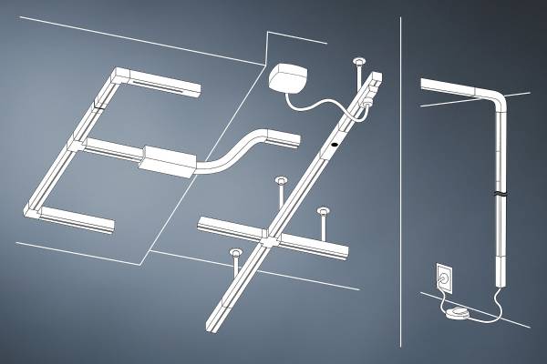 Plafonnier LED Urail Zelos Aluminium - Blanc - 1 flamme