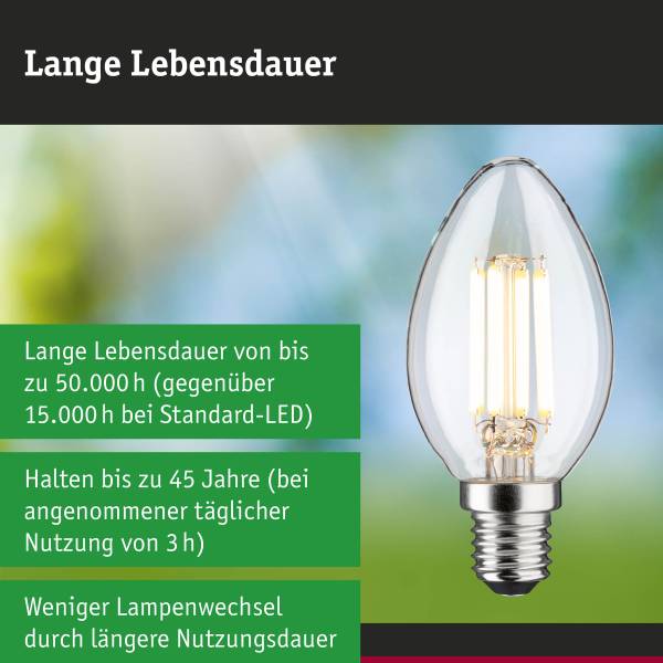 LED-lichtbron Eco-Line kaars transparant glas - warm wit