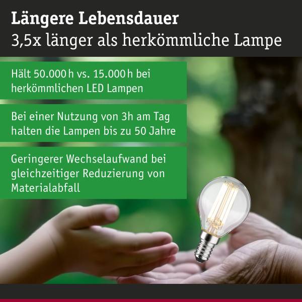 LED-lichtbron Eco-Line druppel 78 mm transparant glas - warm wit