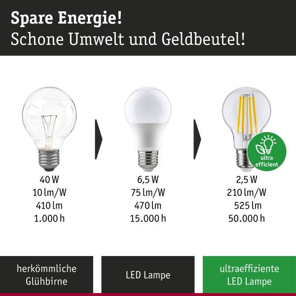 LED-lichtbron Eco-Line druppel 78 mm transparant glas - warm wit