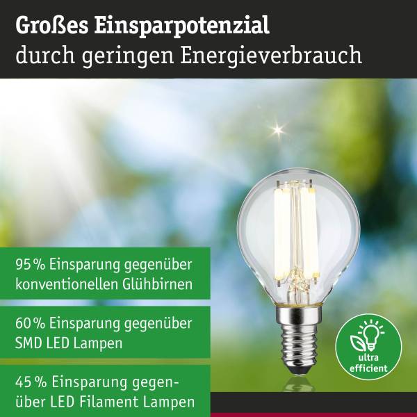 LED-lichtbron Eco-Line druppel 78 mm transparant glas - universeel wit