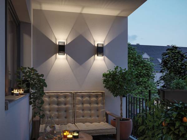 Applique murale LED Tharin Acier inoxydable - 1 flamme - Noir