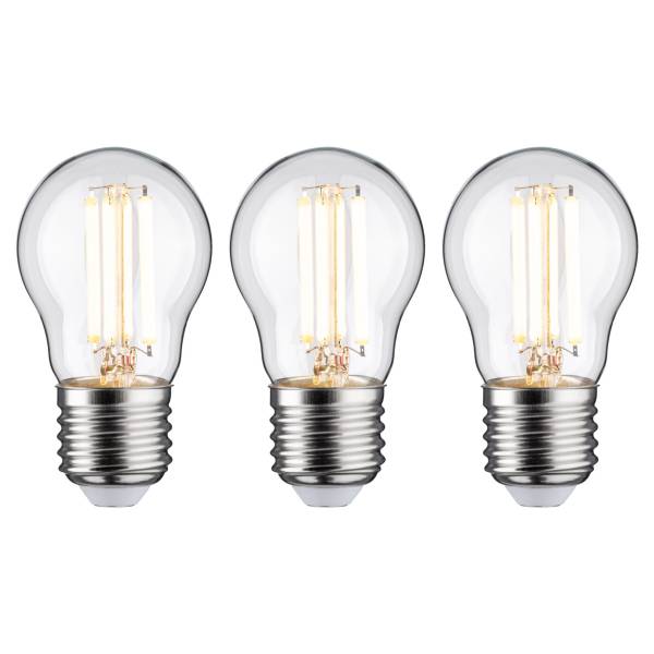 Ampoule LED Eco-Line Goutte 80 mm Verre clair - Lot de 3 - Blanc chaud