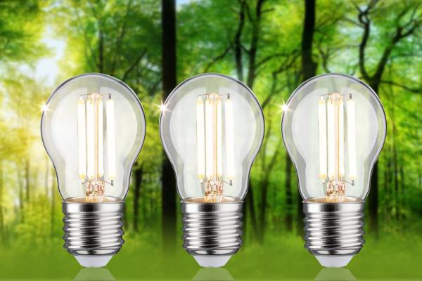 Ampoule LED Eco-Line Goutte 80 mm Verre clair - Lot de 3 - Blanc chaud