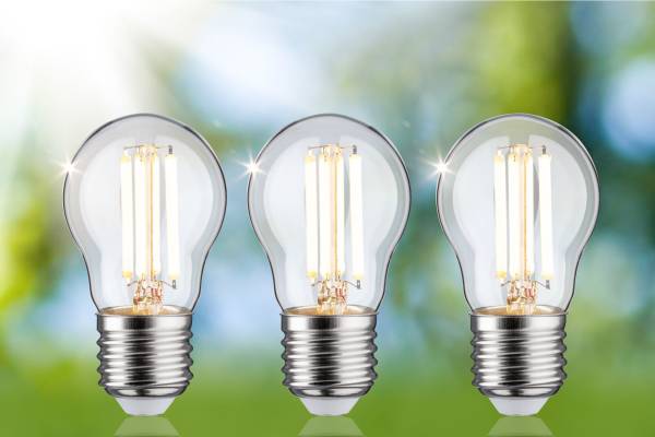 Ampoule LED Eco-Line Goutte 80 mm Verre clair - Lot de 3 - Blanc chaud