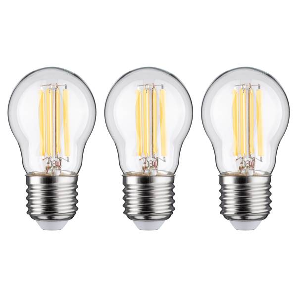 Ampoule LED Eco-Line Goutte 80 mm Verre clair - Lot de 3 - Blanc chaud