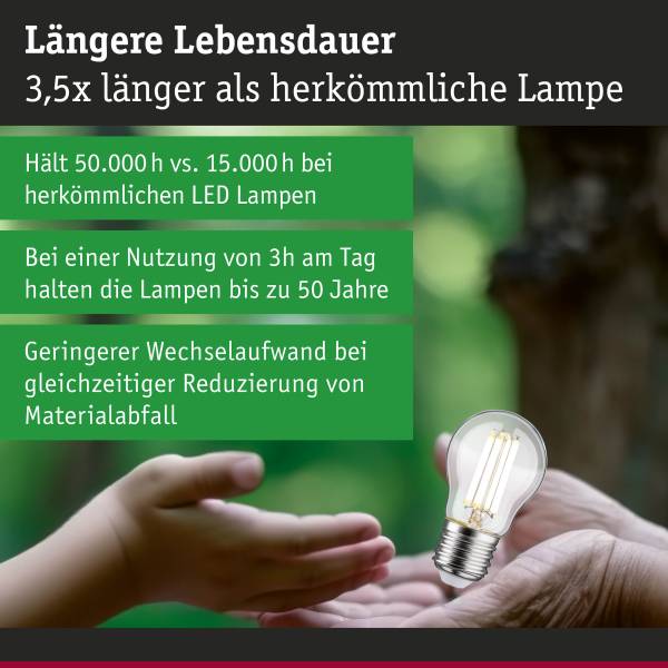 Ampoule LED Eco-Line Goutte 80 mm Verre clair - Lot de 3 - Blanc chaud