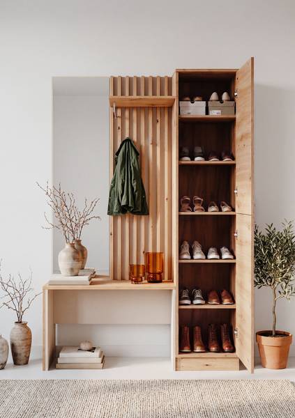 Kompaktgarderobe Mayaozi Eiche Artisan Dekor