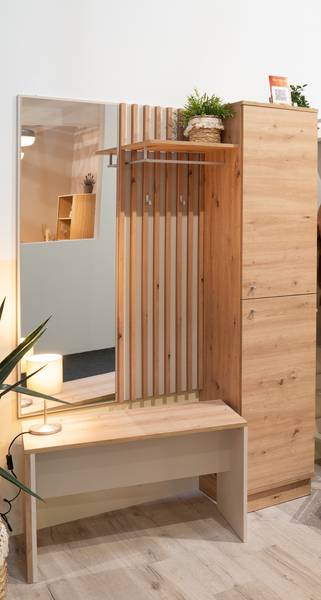 Kompaktgarderobe Mayaozi Eiche Artisan Dekor