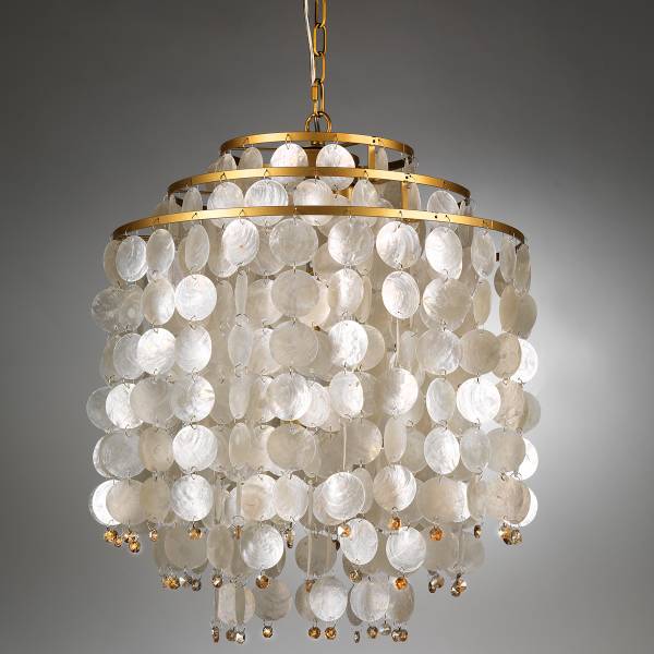 LED-Pendelleuchte 4995 Ruben Muschel / Eisen - 3-flammig