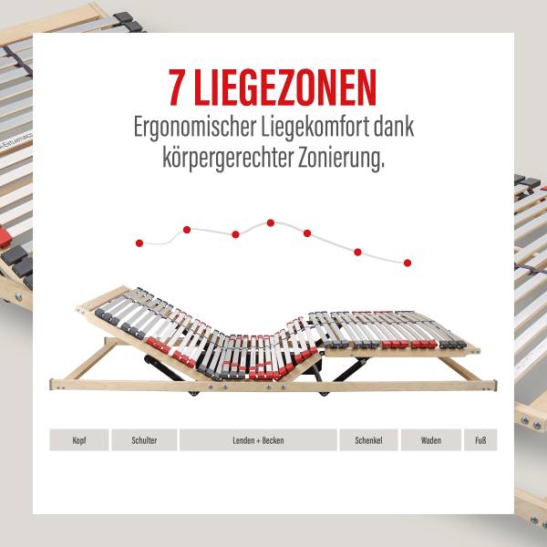 Lattenrost Praktico - mit Motor Grau / Natur - 90 x 200cm