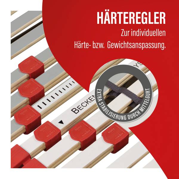 Lattenrost Praktico - mit Motor Grau / Natur - 90 x 200cm
