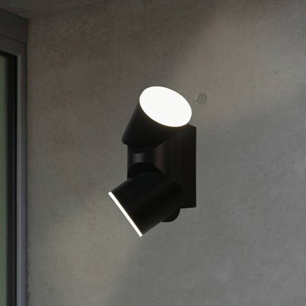 LED-wandlamp Soho aluminium/staal - zwart - 2-lichts