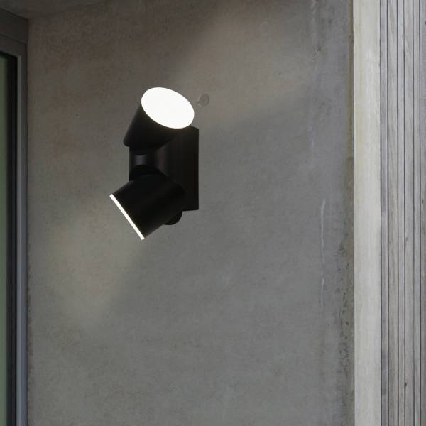 LED-wandlamp Soho aluminium/staal - zwart - 2-lichts