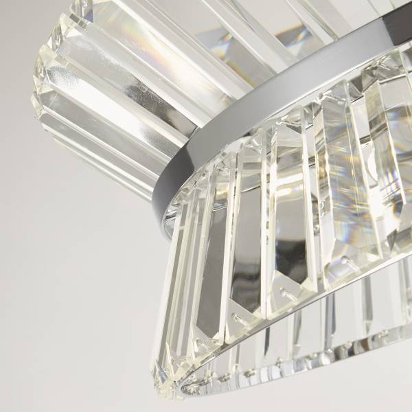 Suspension Uptown Acier / Verre cristal - Chrome - 7 flammes