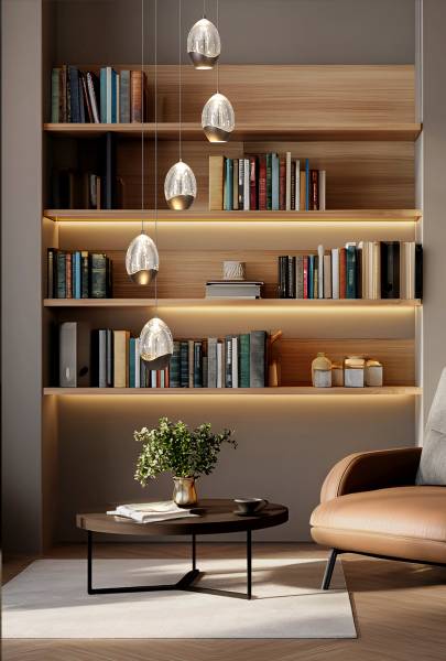 LED-Pendelleuchte Seeds Typ B Stahl / Farbglas - Hellbraun - 5-flammig