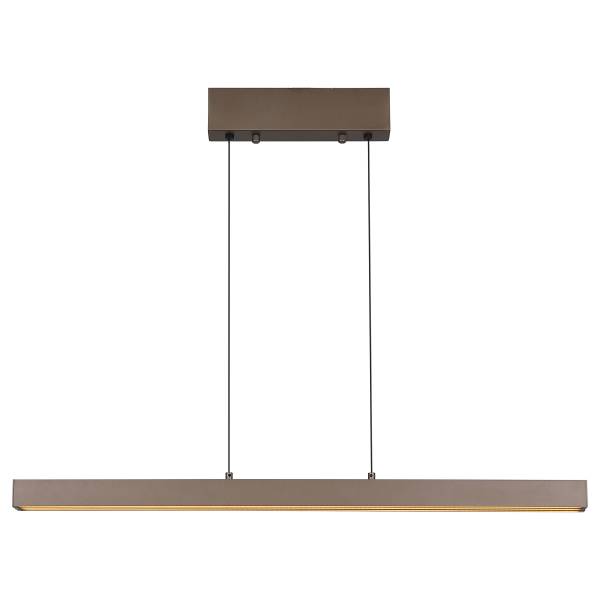 LED-Pendelleuchte Linear Aluminium - 3-flammig - Hellbraun
