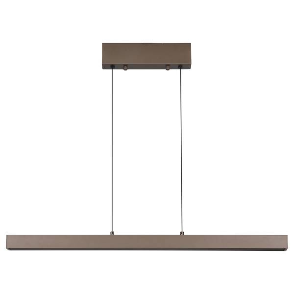 LED-Pendelleuchte Linear Aluminium - 3-flammig - Hellbraun