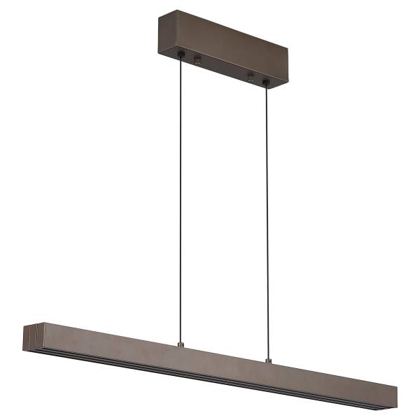 LED-Pendelleuchte Linear Aluminium - 3-flammig - Hellbraun