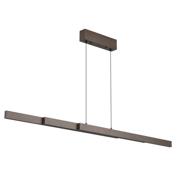 LED-Pendelleuchte Linear Aluminium - 3-flammig - Hellbraun