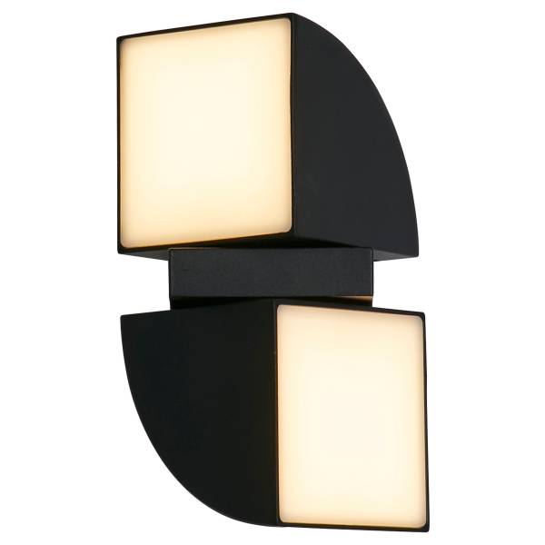 LED-Wandleuchte Dakota Aluminium - Schwarz - 2-flammig