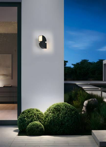 LED-Wandleuchte Dakota Aluminium - Schwarz - 2-flammig