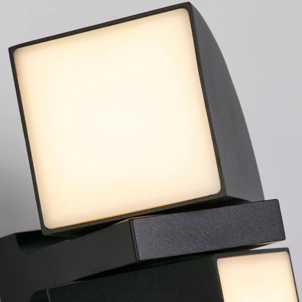 LED-Wandleuchte Dakota Aluminium - Schwarz - 2-flammig