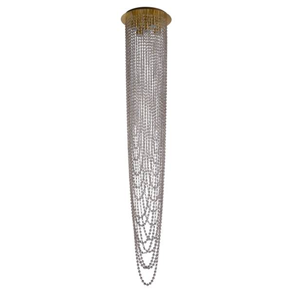 Pendelleuchte Swoop Stahl / Kristallglas - Messing - 5-flammig