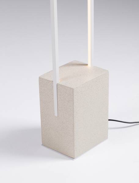 LED-Stehleuchte Lithos Aluminium / Beton - 1-flammig - Weiß