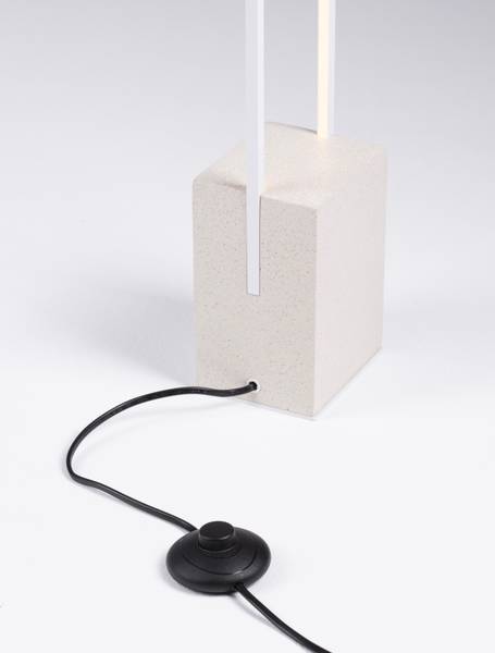 LED-Stehleuchte Lithos Aluminium / Beton - 1-flammig - Weiß