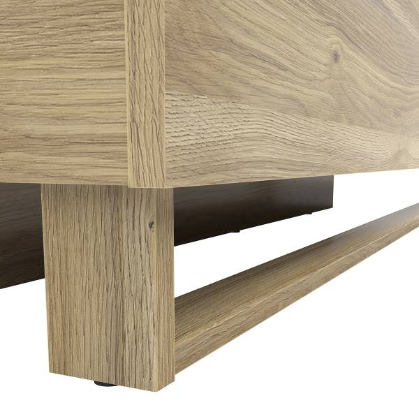 Bedframe met verlichting Zhabas kasjmier/Mauvella eikenlook