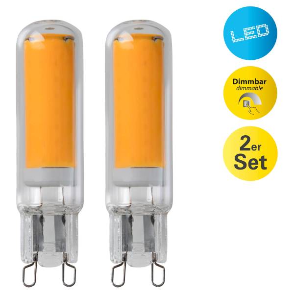 LED-Leuchtmittel Denny 2er-Set Klarglas - 1-flammig