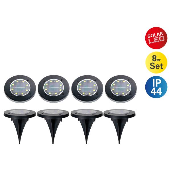 LED-Wegeleuchte Kian 8er-Set Polypropylen / Edelstahl - 1-flammig