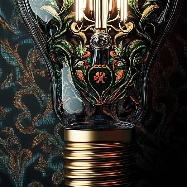 Glazen afbeelding Gloeilamp meerdere kleuren - veiligheidsglas - 60 x 90 x 1.3 cm