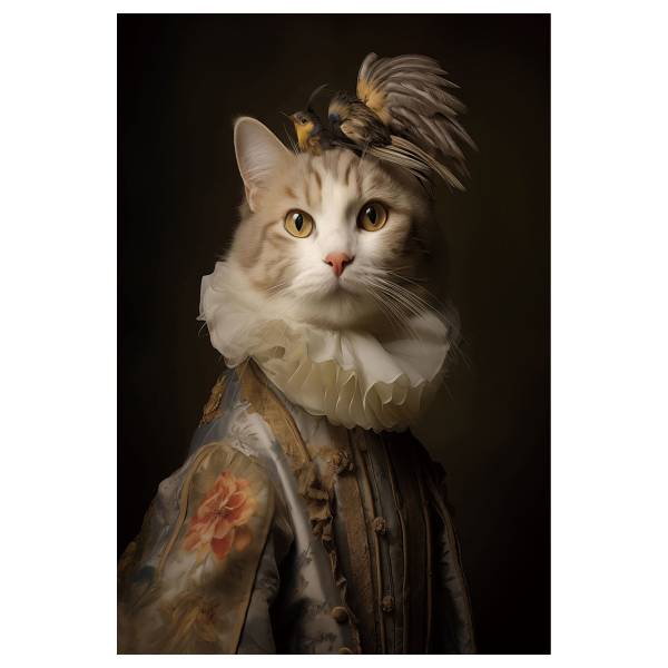 Glazen afbeelding Aristocratic Cat meerdere kleuren - veiligheidsglas - 60 x 90 x 1.3 cm