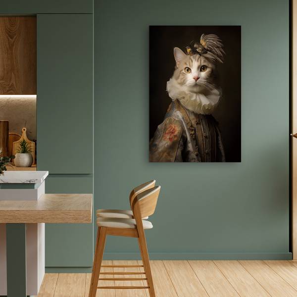 Glazen afbeelding Aristocratic Cat meerdere kleuren - veiligheidsglas - 60 x 90 x 1.3 cm