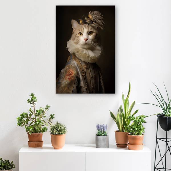 Glazen afbeelding Aristocratic Cat meerdere kleuren - veiligheidsglas - 60 x 90 x 1.3 cm