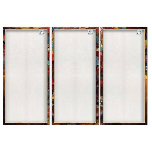 Leinwandbild Dream of Leaves 3-teilig Multicolor - Mischgewebe - Pinie - 140 x 198 x 3.1 cm
