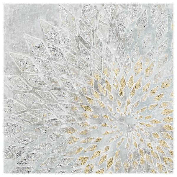 Leinwandbild Elegantes Mandala Multicolor - Mischgewebe - Pinie - 80 x 80 x 3.7 cm